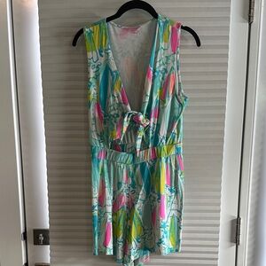 Blue and green cutout Lilly Pulitzer romper